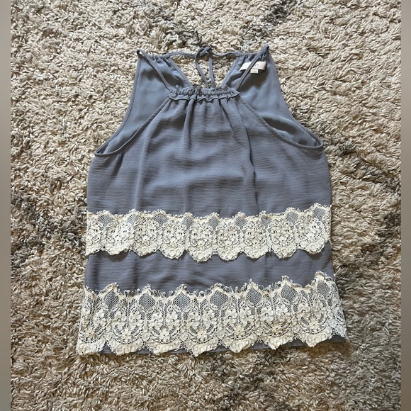 LOFT sleeveless top with lace accent size MP (G125) - Picture 9 of 12